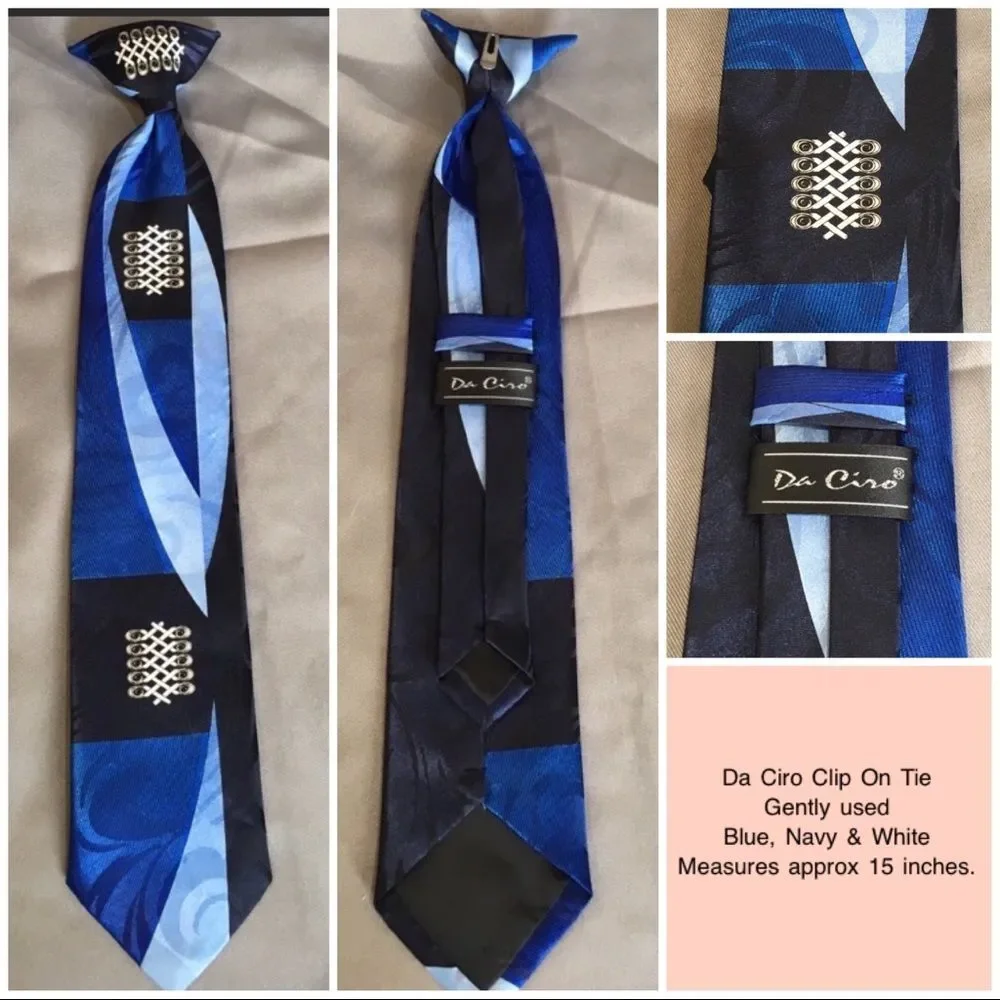 Kids Clip On Ties Blue Red